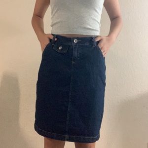 Merona Dark Wash Knee Jean Skirt ✨